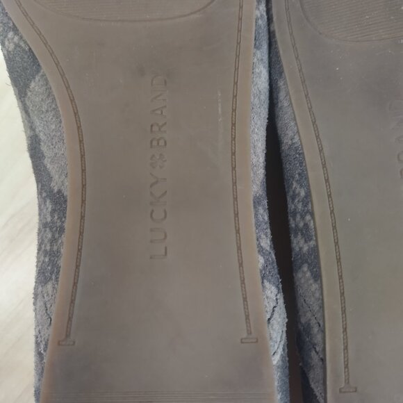 Lucky Brand Alba Snakeskin Print Suede Skimmer Ballet Flats Women US 7.5M - Picture 10 of 12